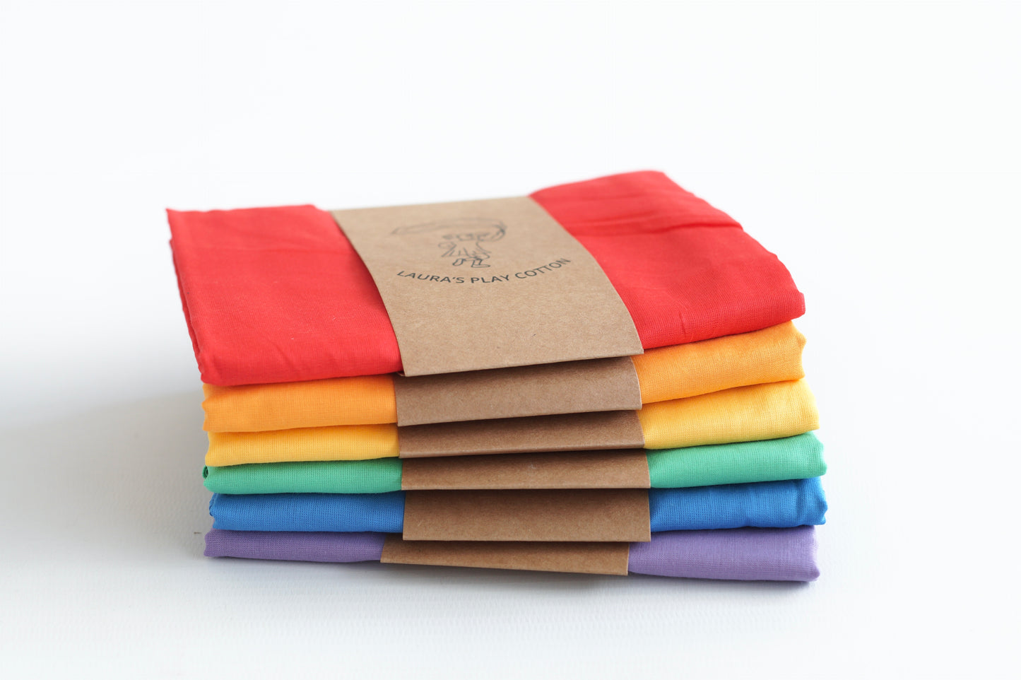 Set of 6 - Rainbow 90 x 90 cm