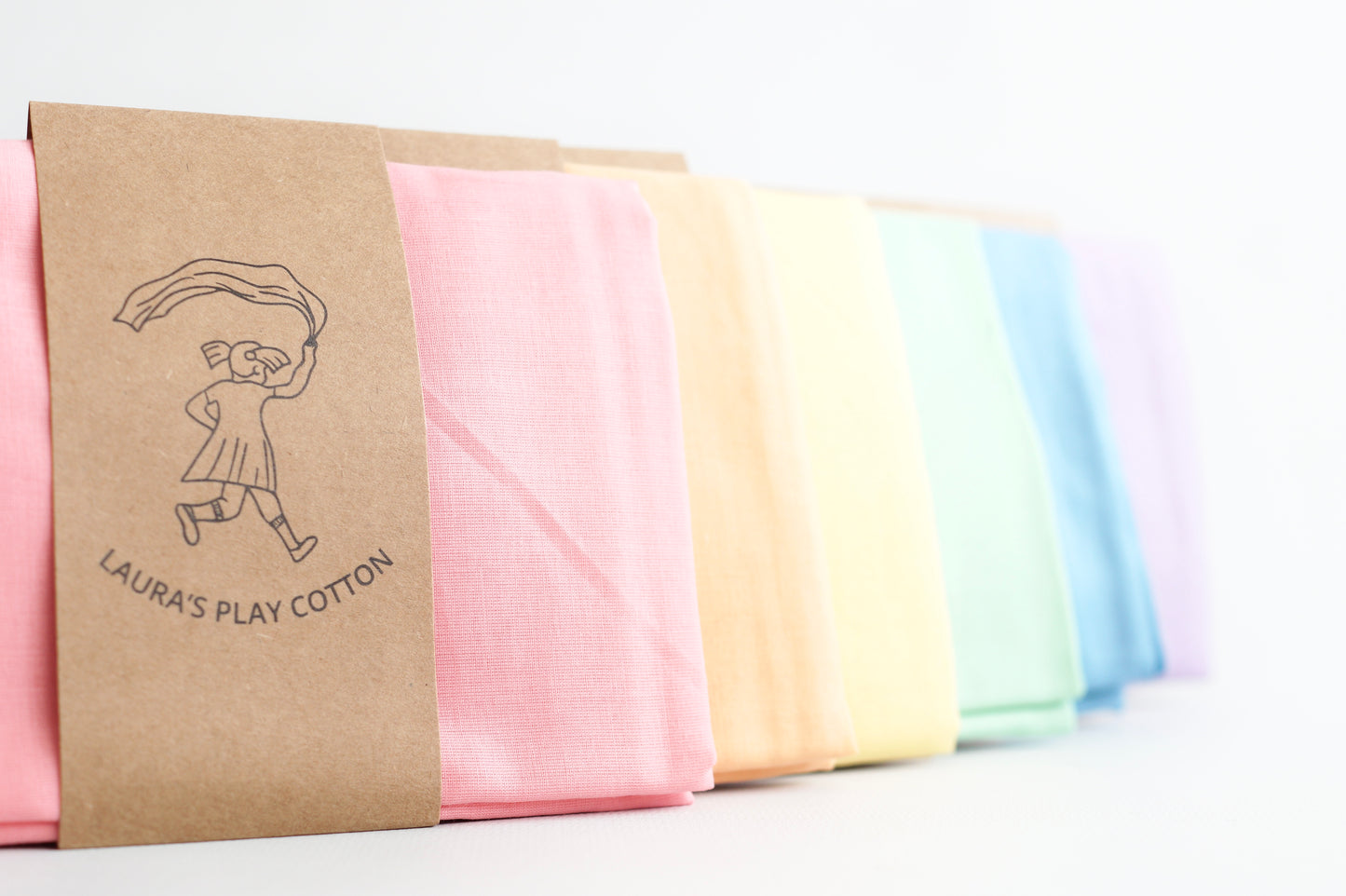 Set of 6 - Pastel Rainbow 90 x 90 cm